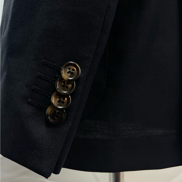 BENSOL Italy Black Wool Slim Fit Unstructured 2-Button 42 Blazer Jacket Saks - Picture 3 of 6